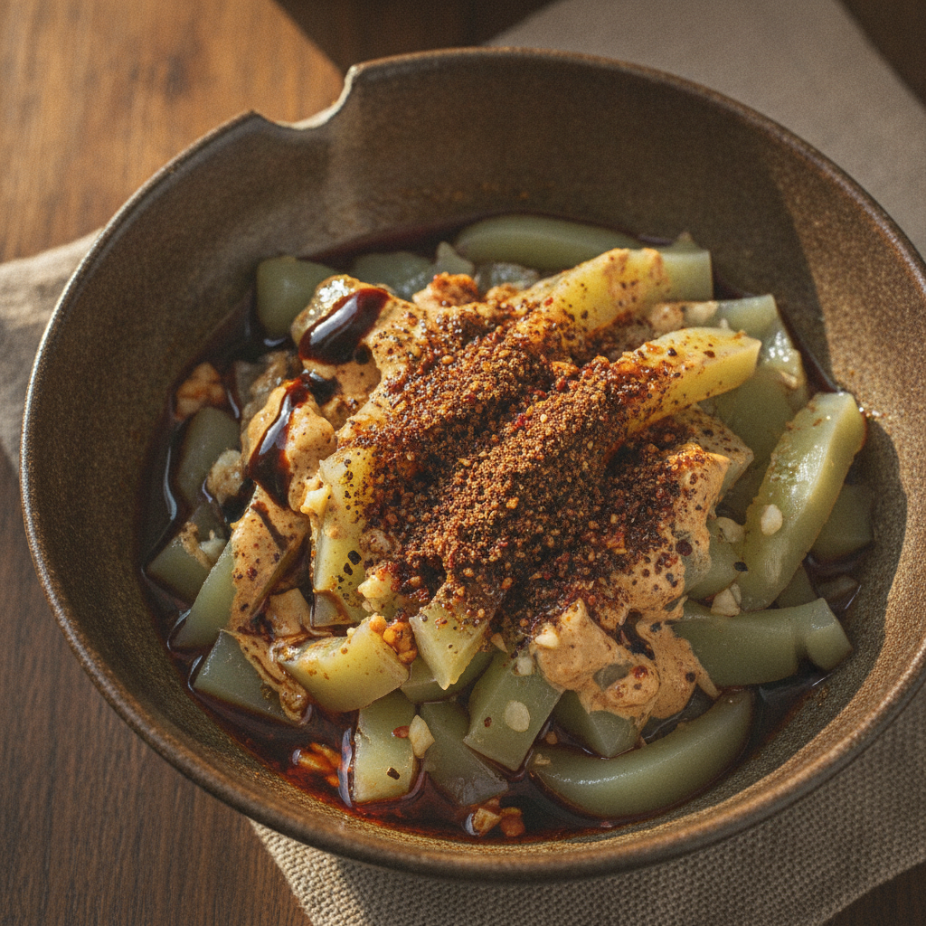 Liangfen: Cold Mung Bean Jelly with Sichuan Numbing Dressing