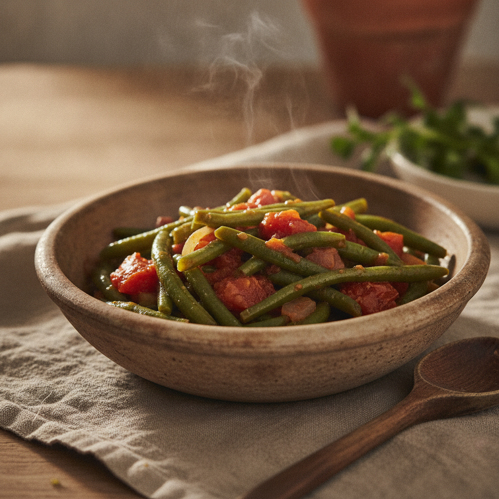 Lebanese Loubieh Bi Zeit Green Beans