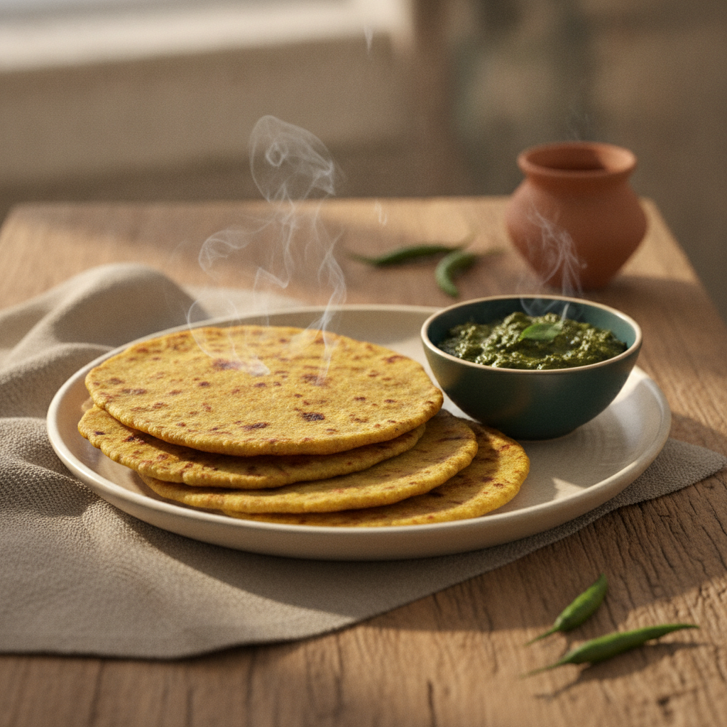 Traditional Punjabi Cornmeal Flatbread