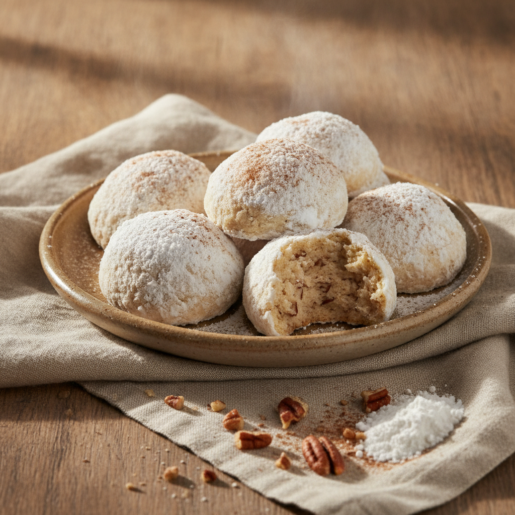 Mexican Wedding Cookies (Polvorones de Nuez) — Buttery, Crumbly, Twice-Dusted