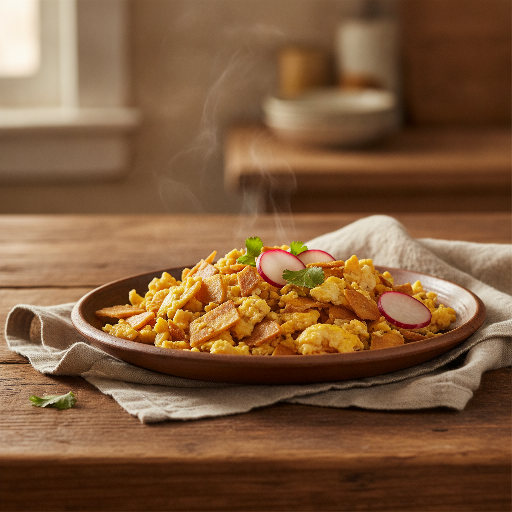 Migas Mexican Fried Tortilla Scrambled Eggs