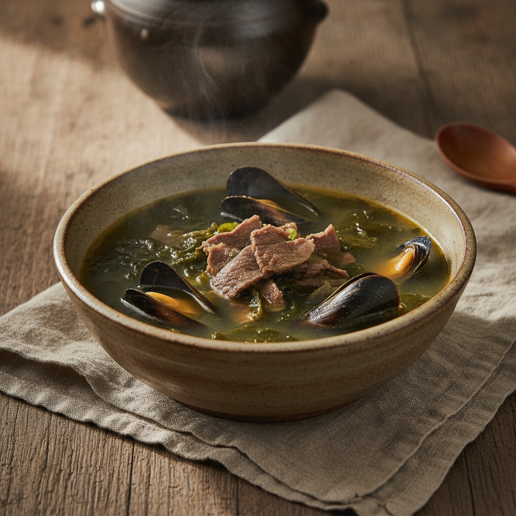 Nutritious Seaweed Soup with Tender Beef or Mussels
