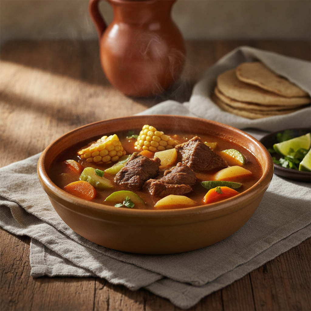 Mole de Olla: Hearty Beef and Vegetable Chile Broth Soup