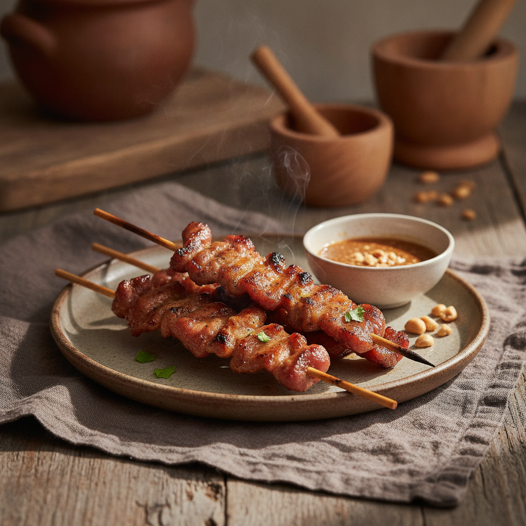 Savory Grilled Marinated Pork Skewers Street Food