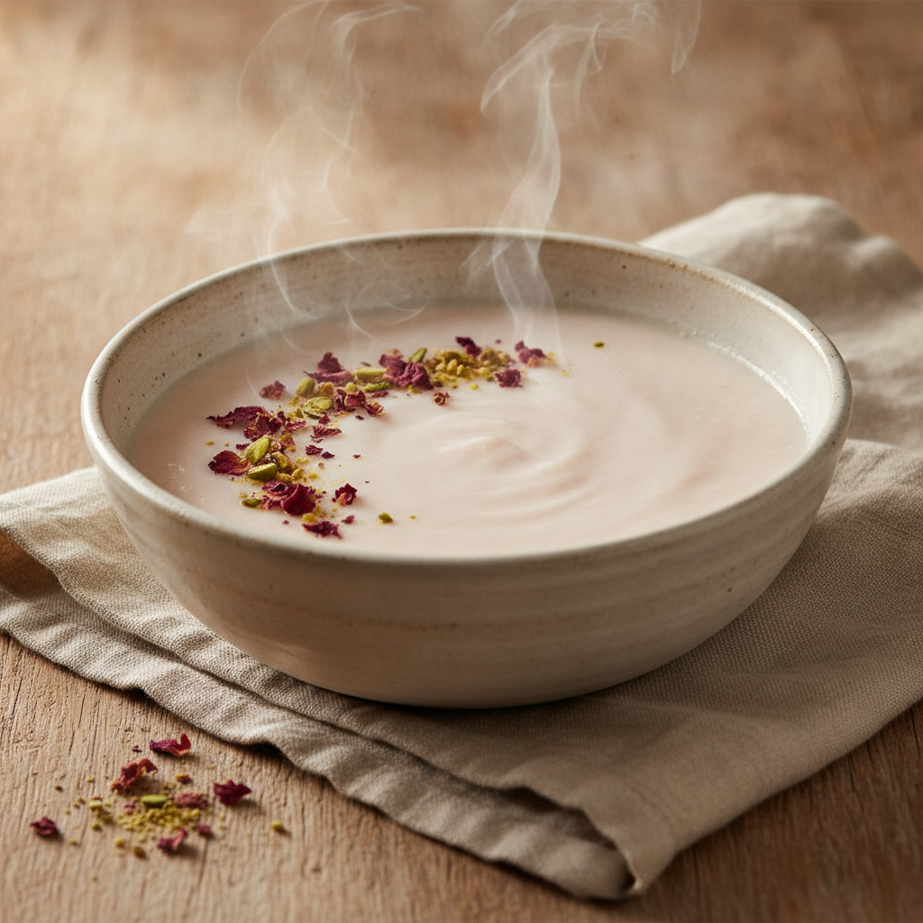 Delicate Rosewater Milk Pudding