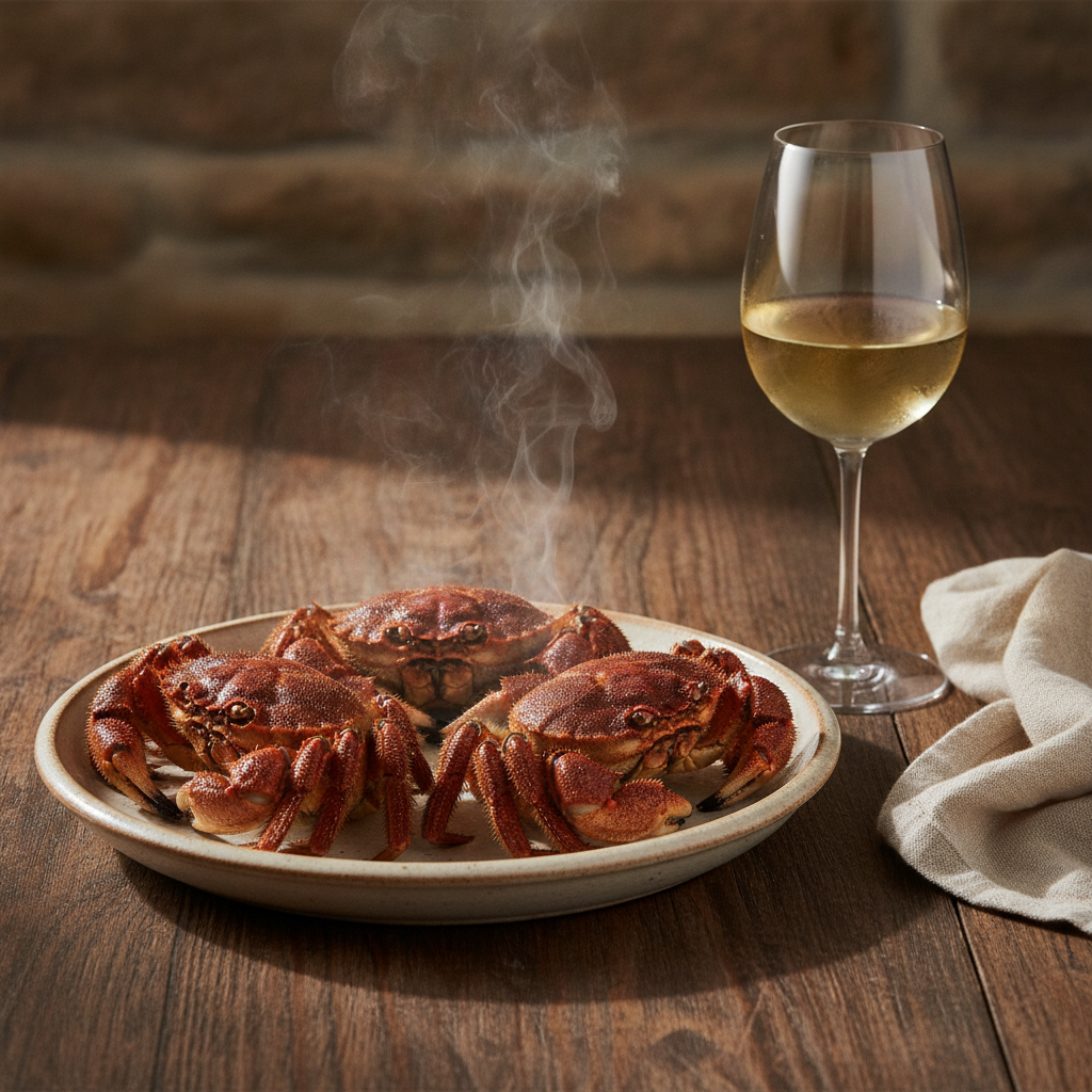 Nécoras al Vapor (Steamed Velvet Crabs, the Galician Way)