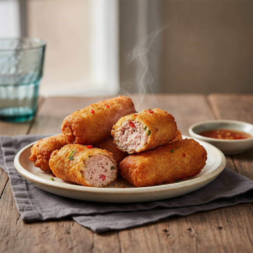 Hanoi Fried Fermented Pork Roll Appetizer