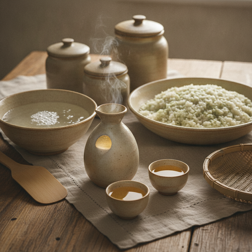 Traditional Japanese Sake Rice Wine