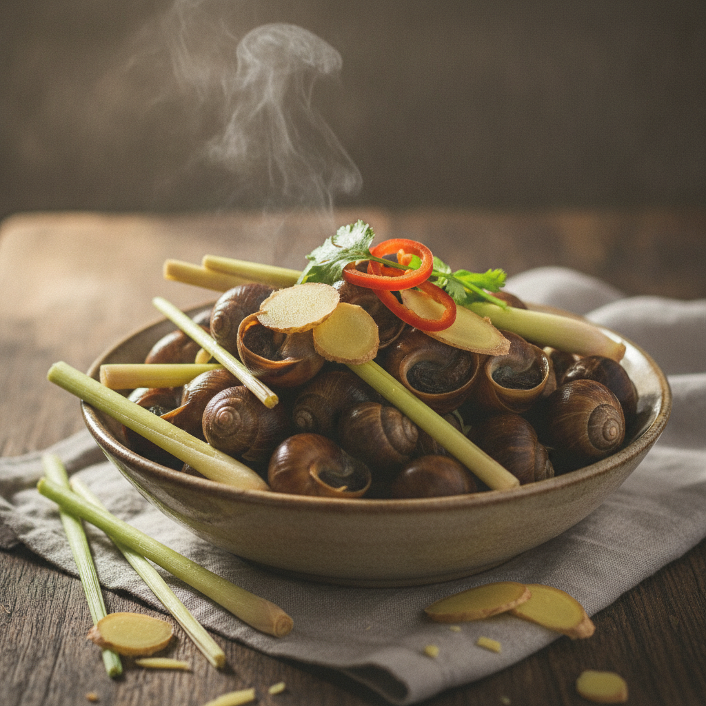 Steamed Snails with Lemongrass and Ginger