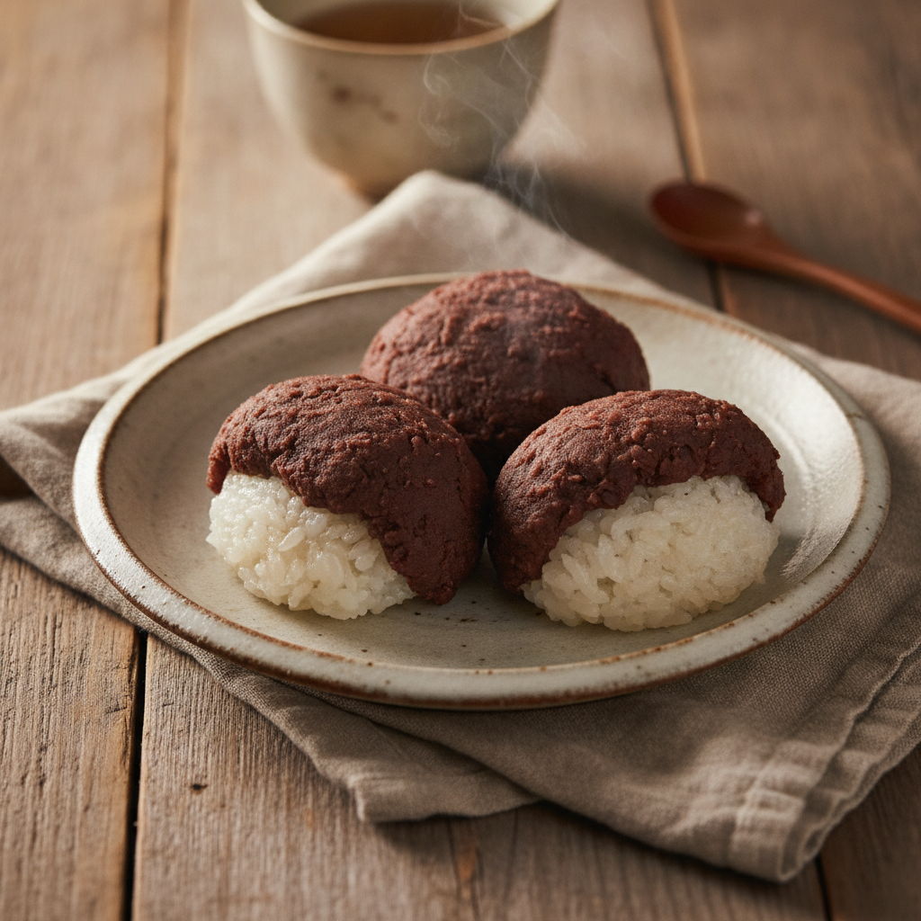 Sweet Glutinous Rice Balls with Red Bean Paste