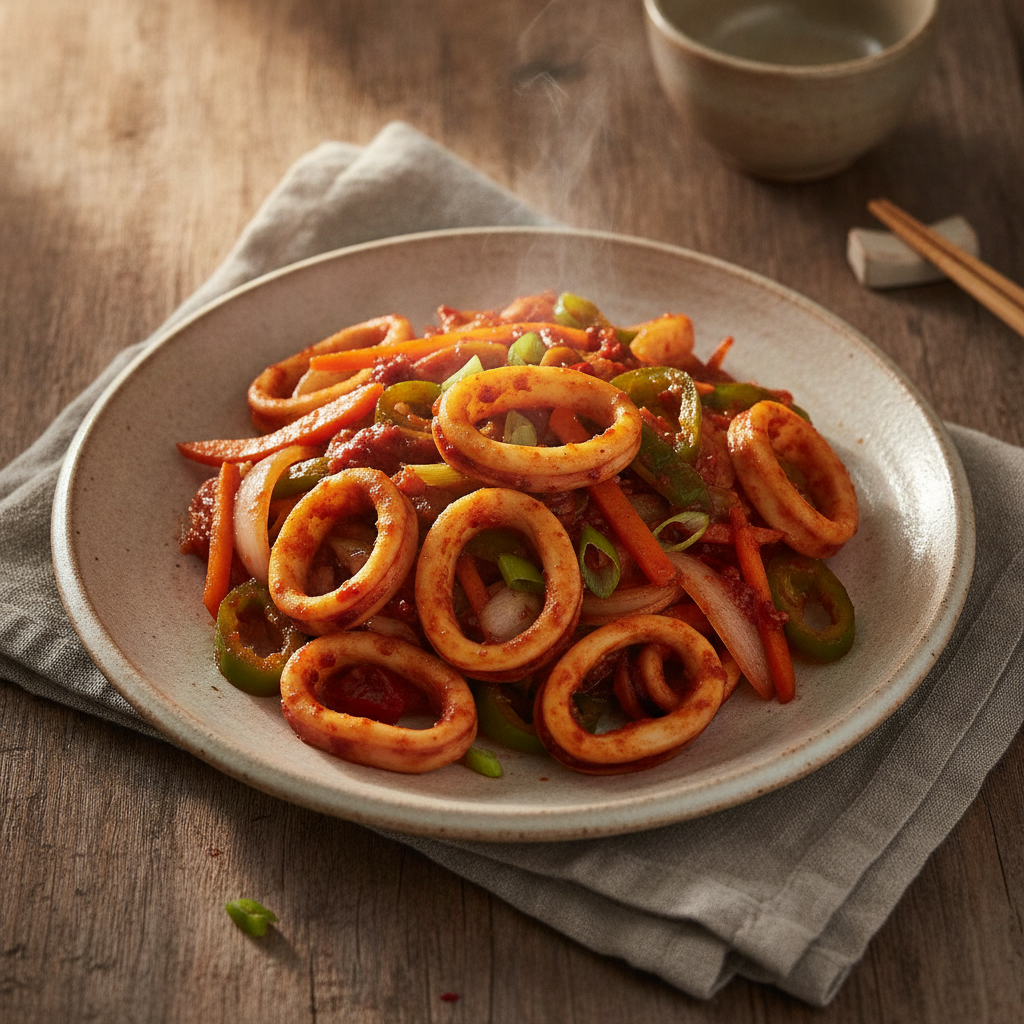 Spicy Stir-fried Squid with Vegetables