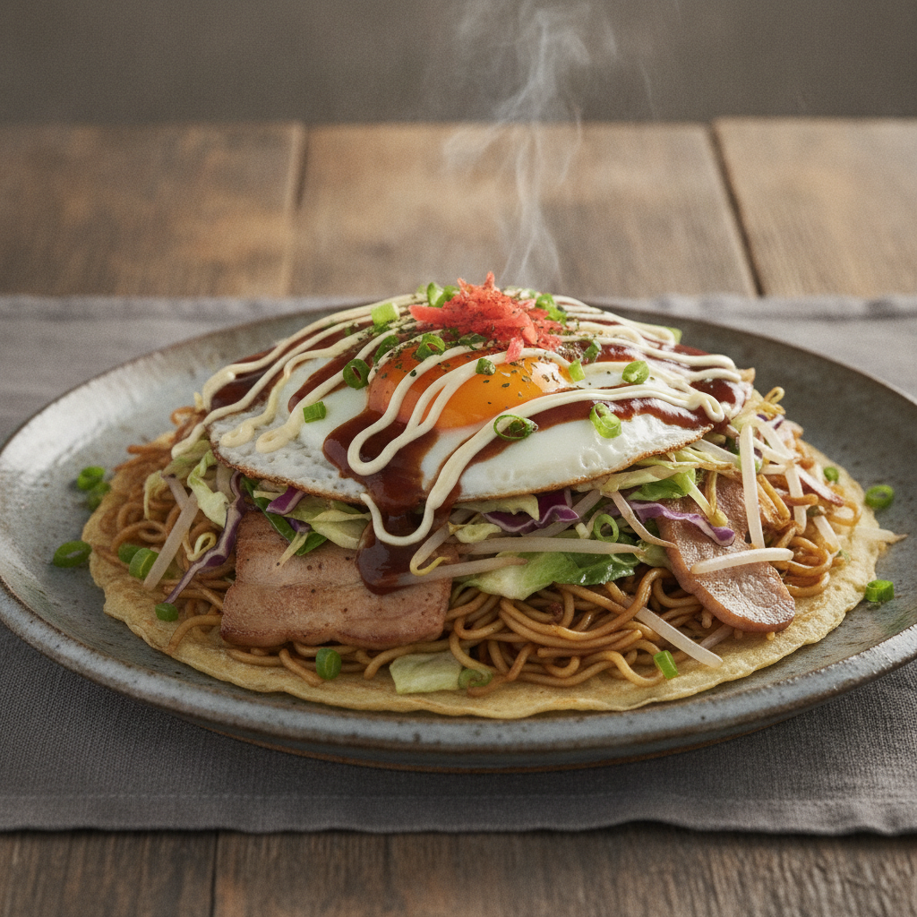 Hiroshima Style Savory Cabbage Pancake
