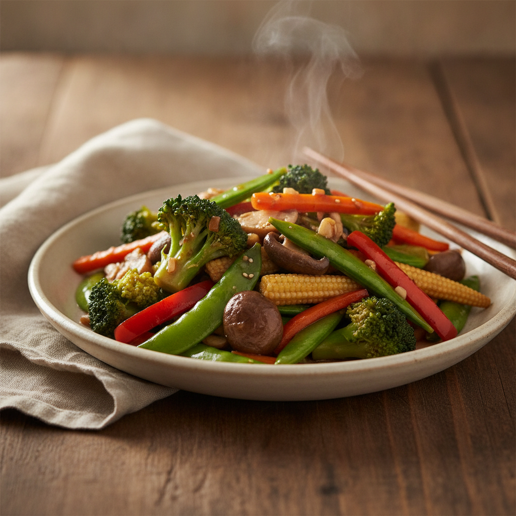 Simple Stir-fried Mixed Vegetables with Oyster Sauce
