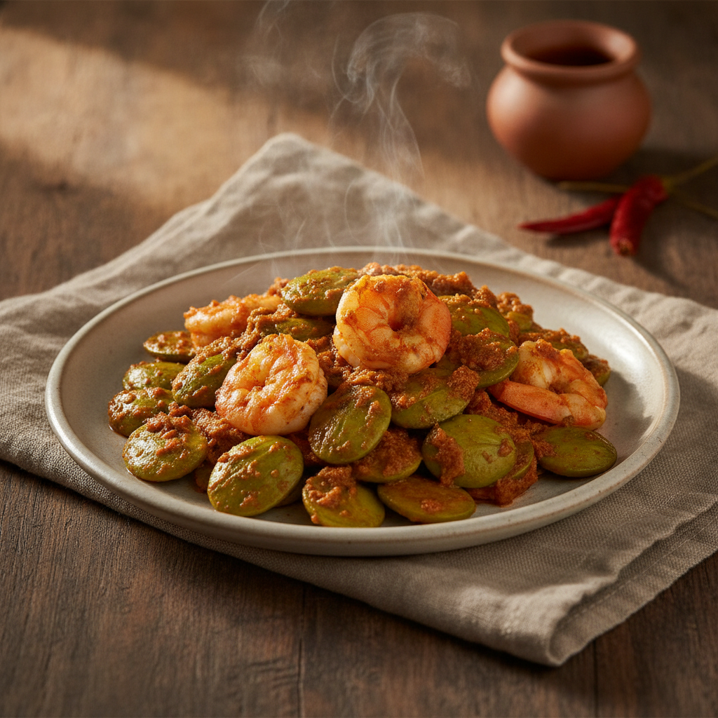Southern Thai Stir-fried Stink Beans with Shrimp