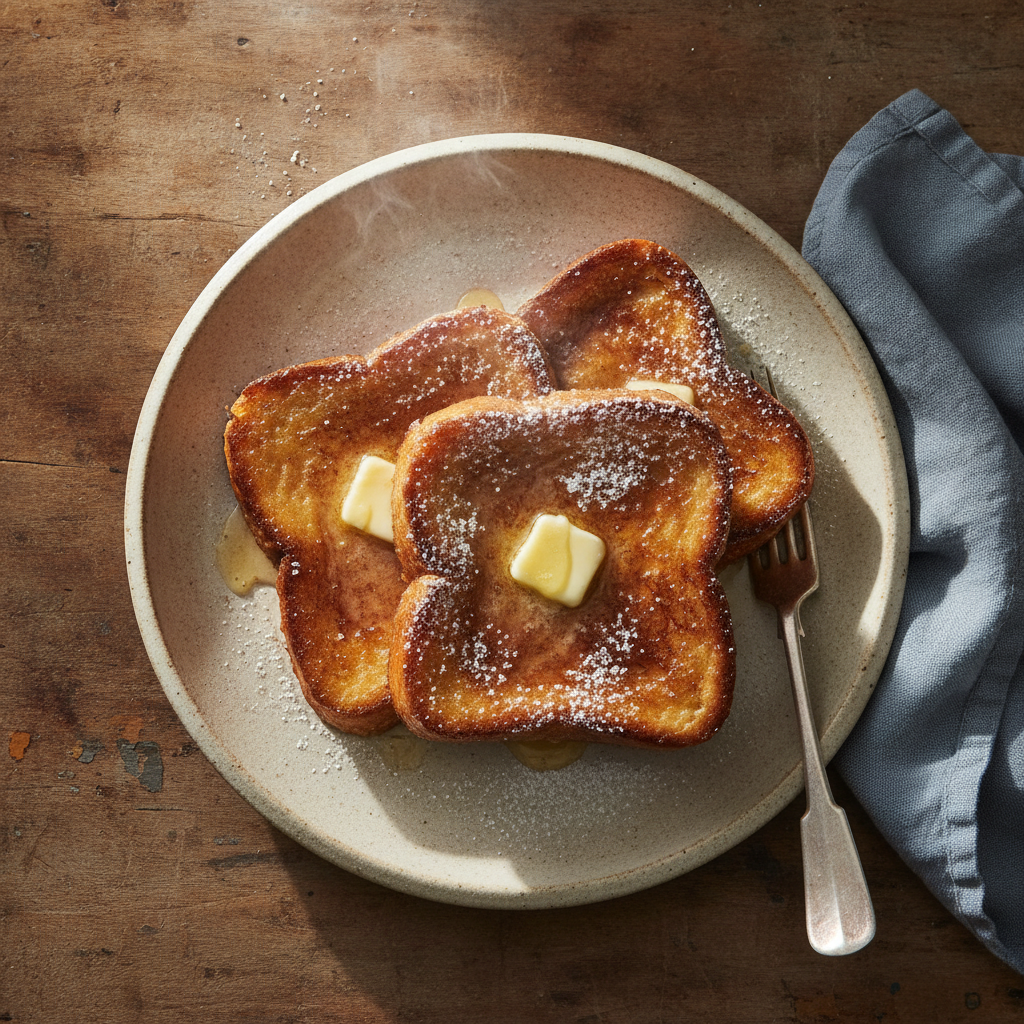 Sweet French Toast with Sugar and Butter