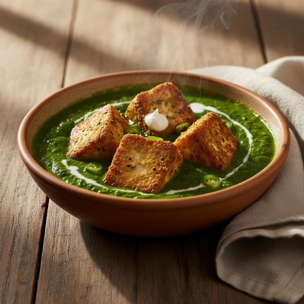Palak Paneer: Bright Green Spinach, Properly Fried Paneer