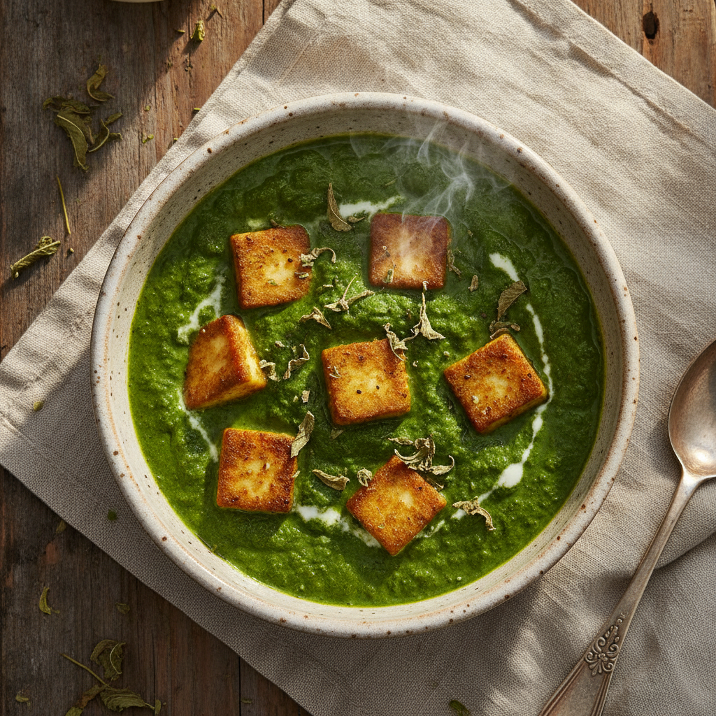 Palak Paneer: Vivid Green Spinach Curry with Soft Paneer