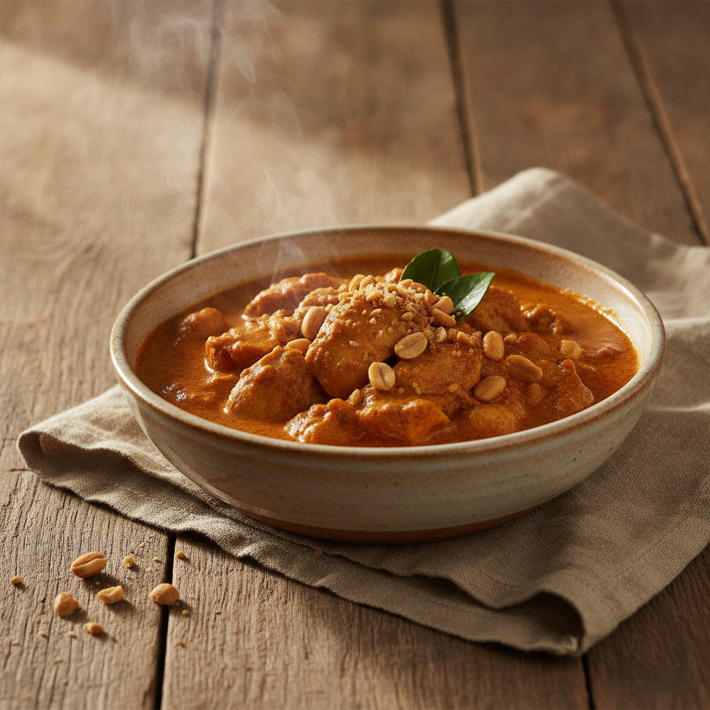 Rich Panang Chicken Curry with Peanuts and Coconut
