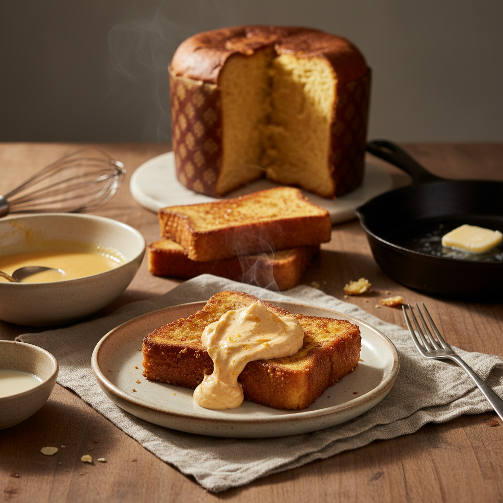 Leftover Panettone French Toast with Orange Mascarpone