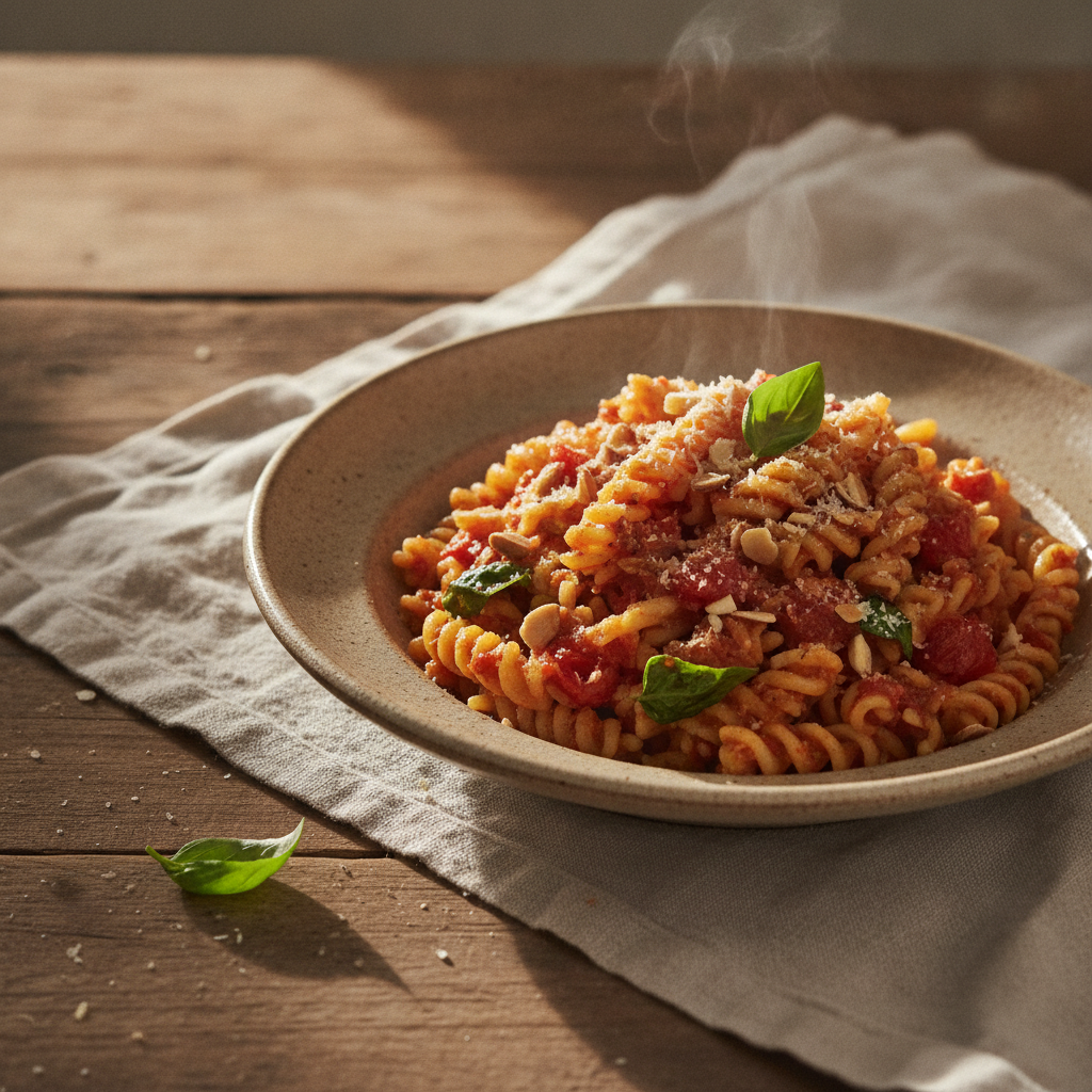 Pasta alla Trapanese: Sicily's Raw Almond and Tomato Pesto