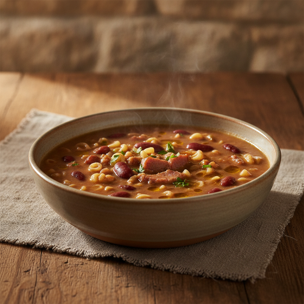 Venetian Pasta and Bean Soup with Smoked Pork (Pasta e Fasoi)