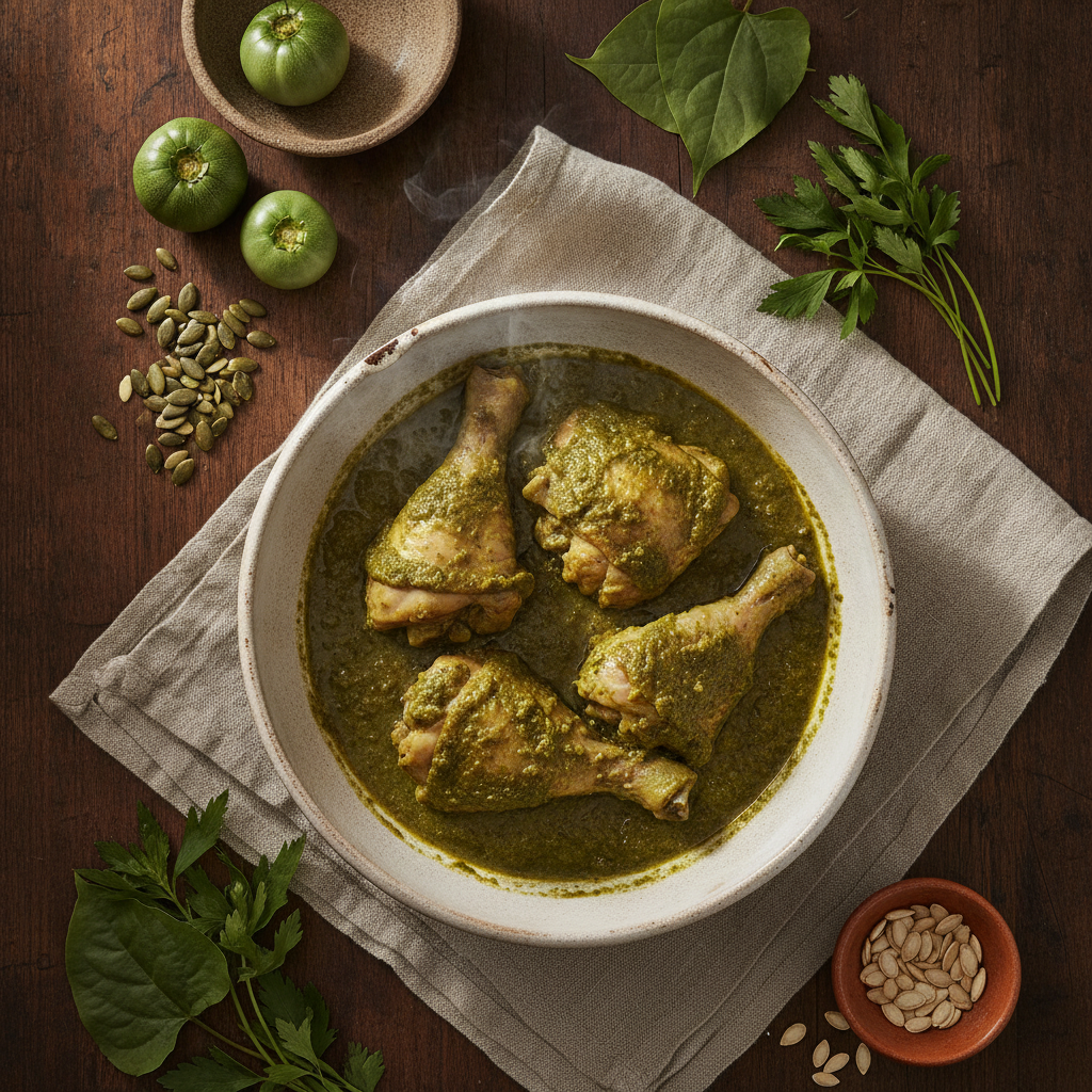 Pepián Verde — Oaxacan Green Pumpkin Seed Sauce With Chicken