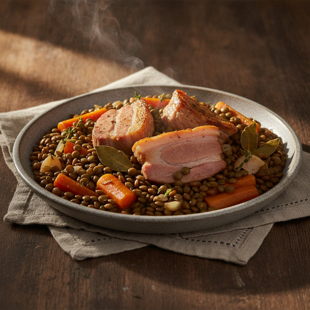 Salted Pork with Lentils