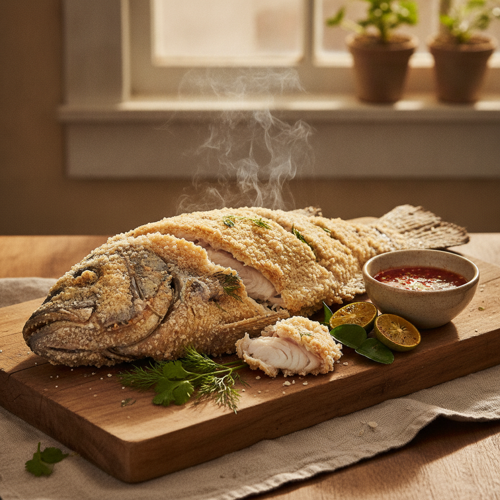 Salt-Crusted Whole Grilled Fish with Herbs