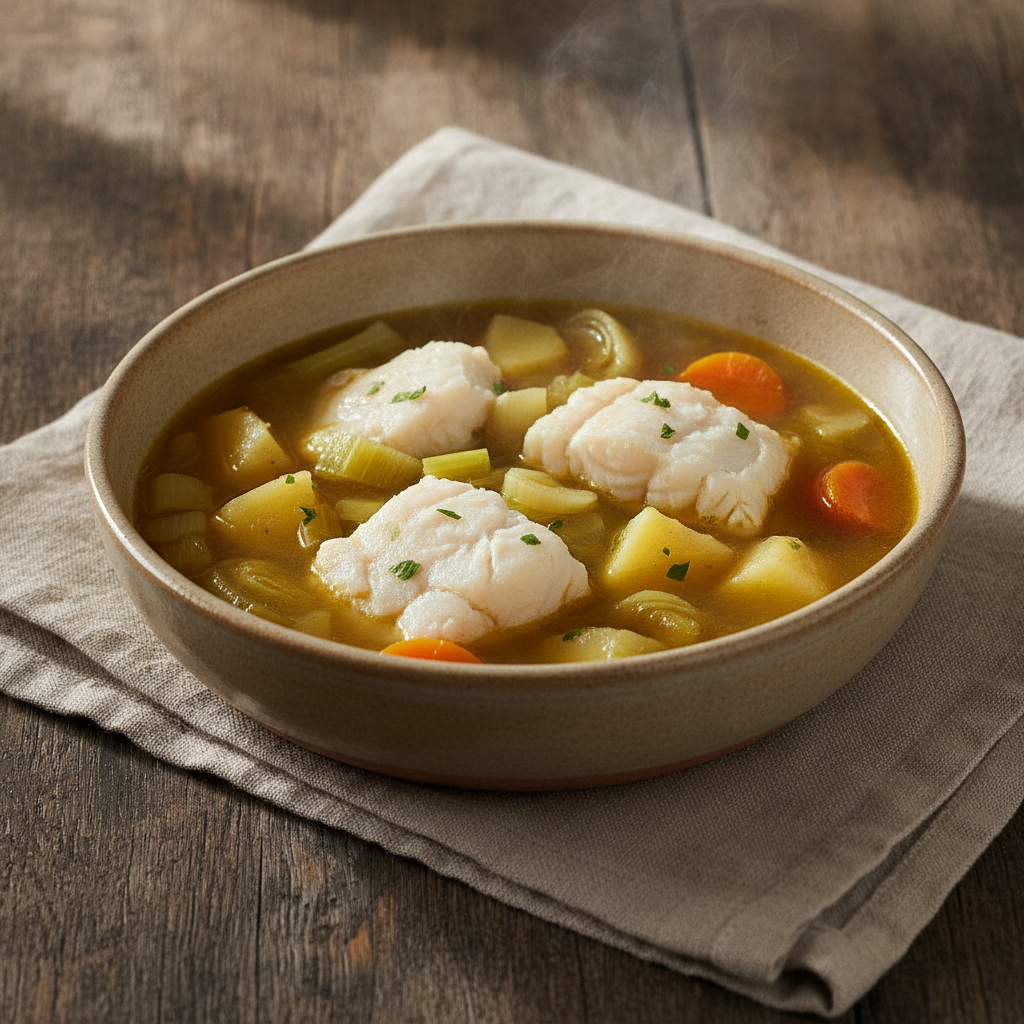 Porrusalda con Bacalao: Basque Lenten Leek Soup With Salt Cod