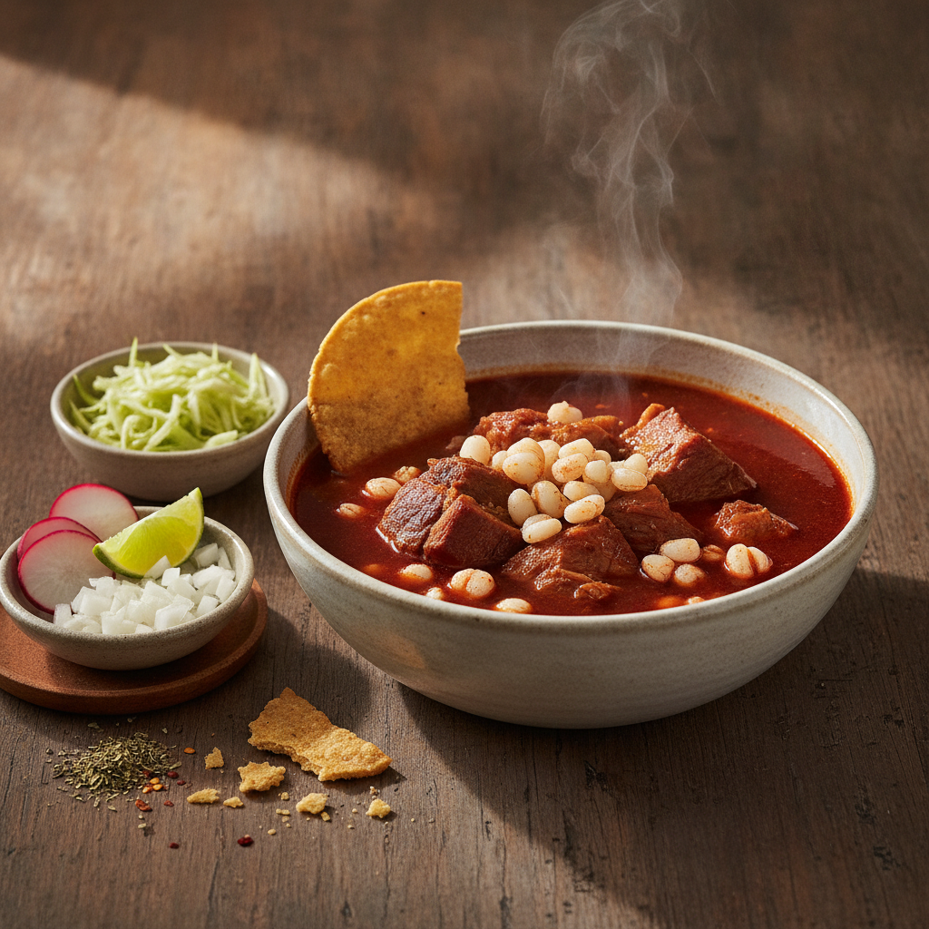 Pozole Rojo: Mexico's Festive Hominy and Pork Stew