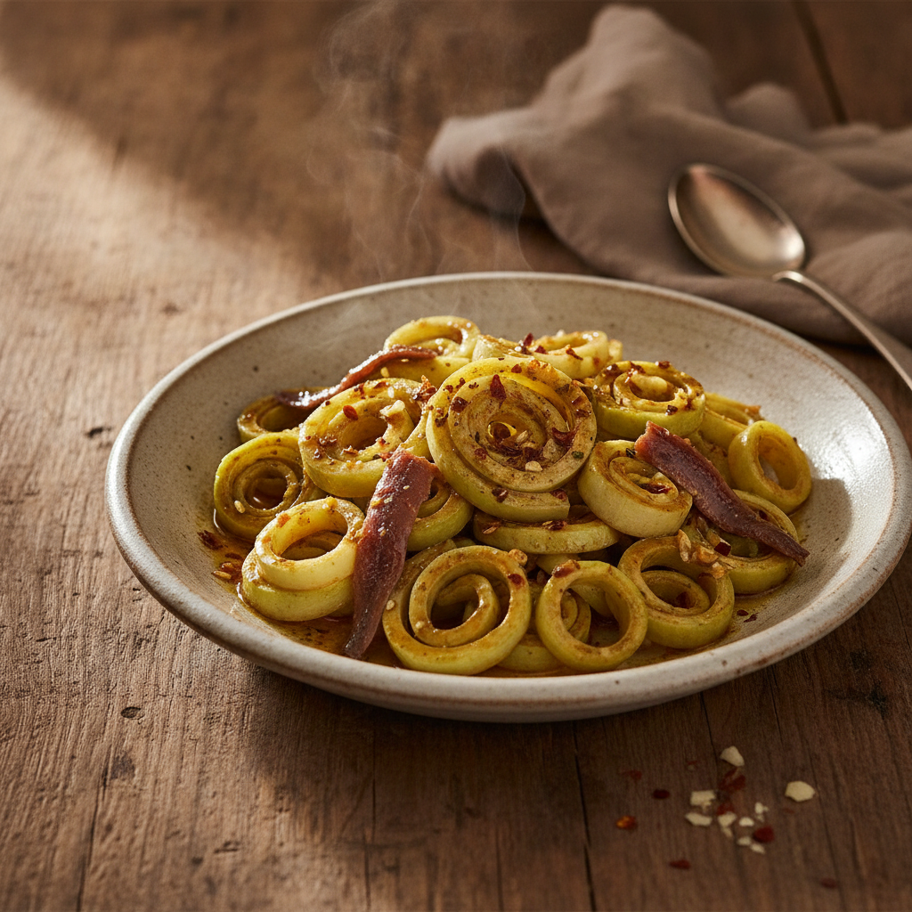 Puntarelle alla Romana: Rome's Bitter Winter Salad with Anchovy Dressing