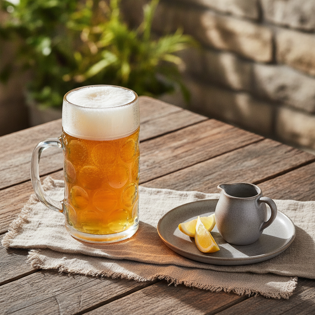 Traditional Radler Beer Mixed with Lemonade