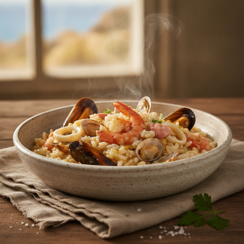 Risotto ai Frutti di Mare — Silky Seafood Risotto with Proper Mantecatura