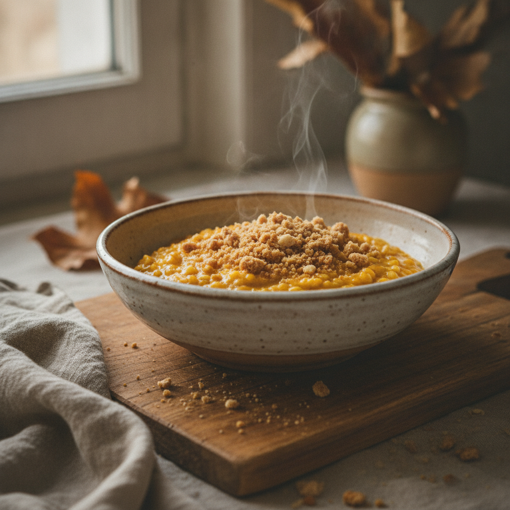 Risotto alla Zucca with Amaretti Crumble