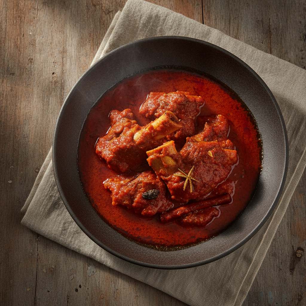 Rogan Josh: Kashmir's Slow-Braised Lamb in Scarlet Spiced Gravy