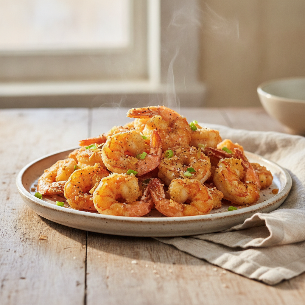 Salt and Pepper Shrimp Crispy Shell-on