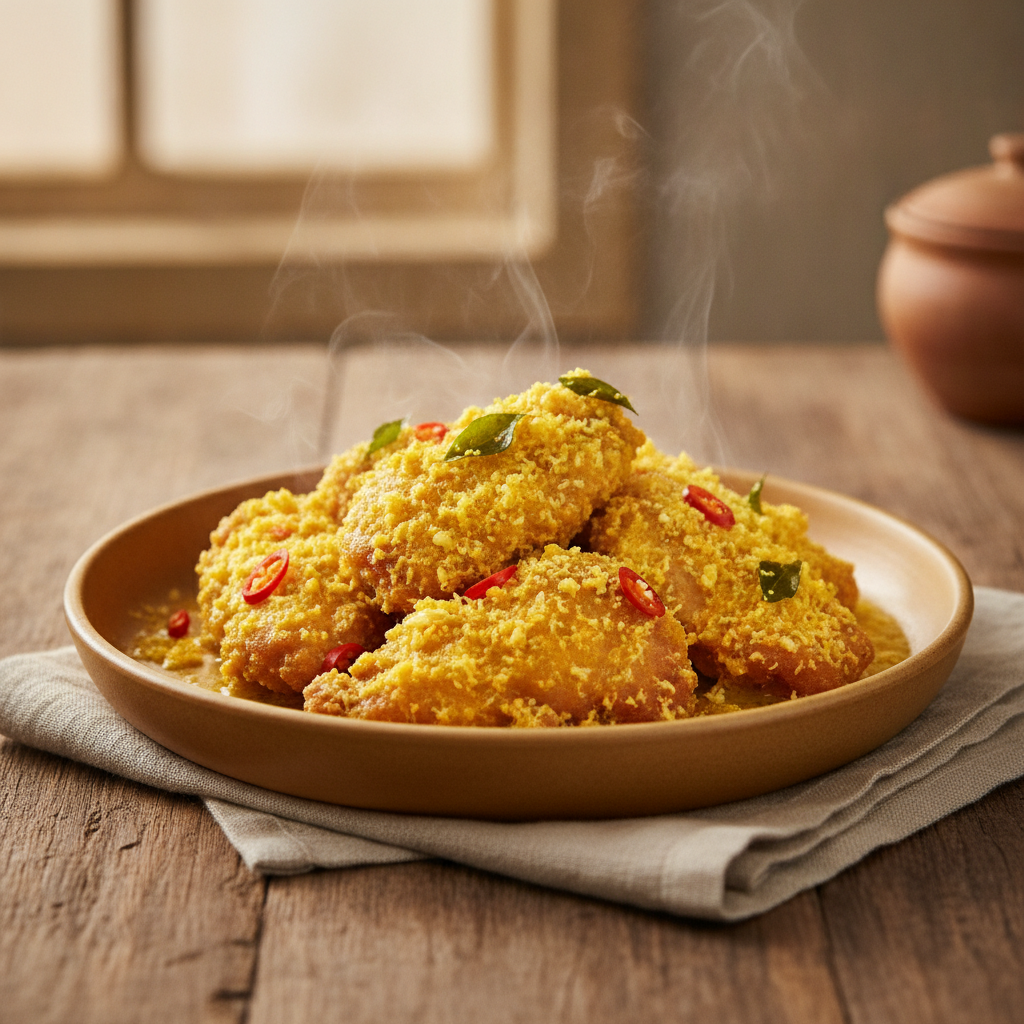 Golden Salted Egg Yolk Fried Chicken (金莎鸡块)