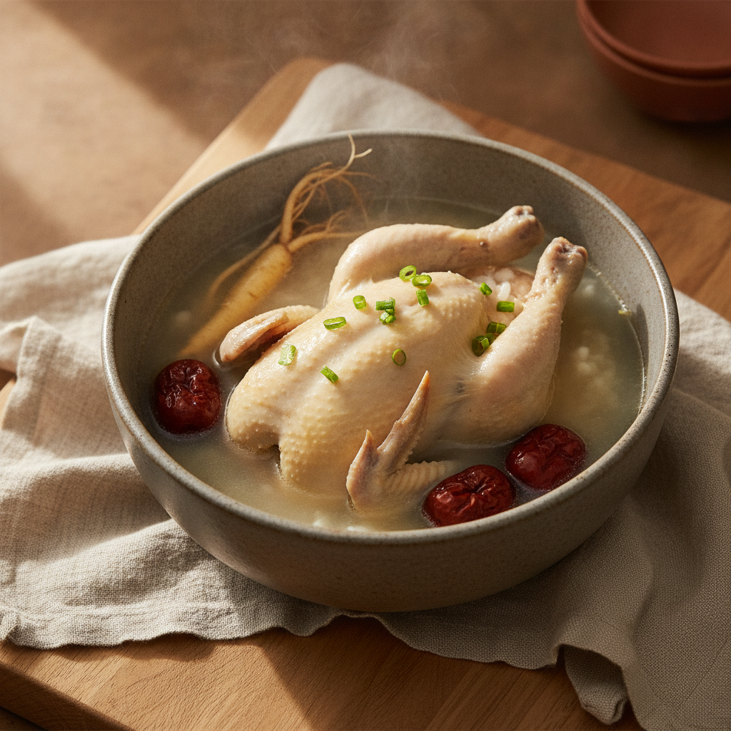 Whole Chicken Ginseng and Jujube Soup