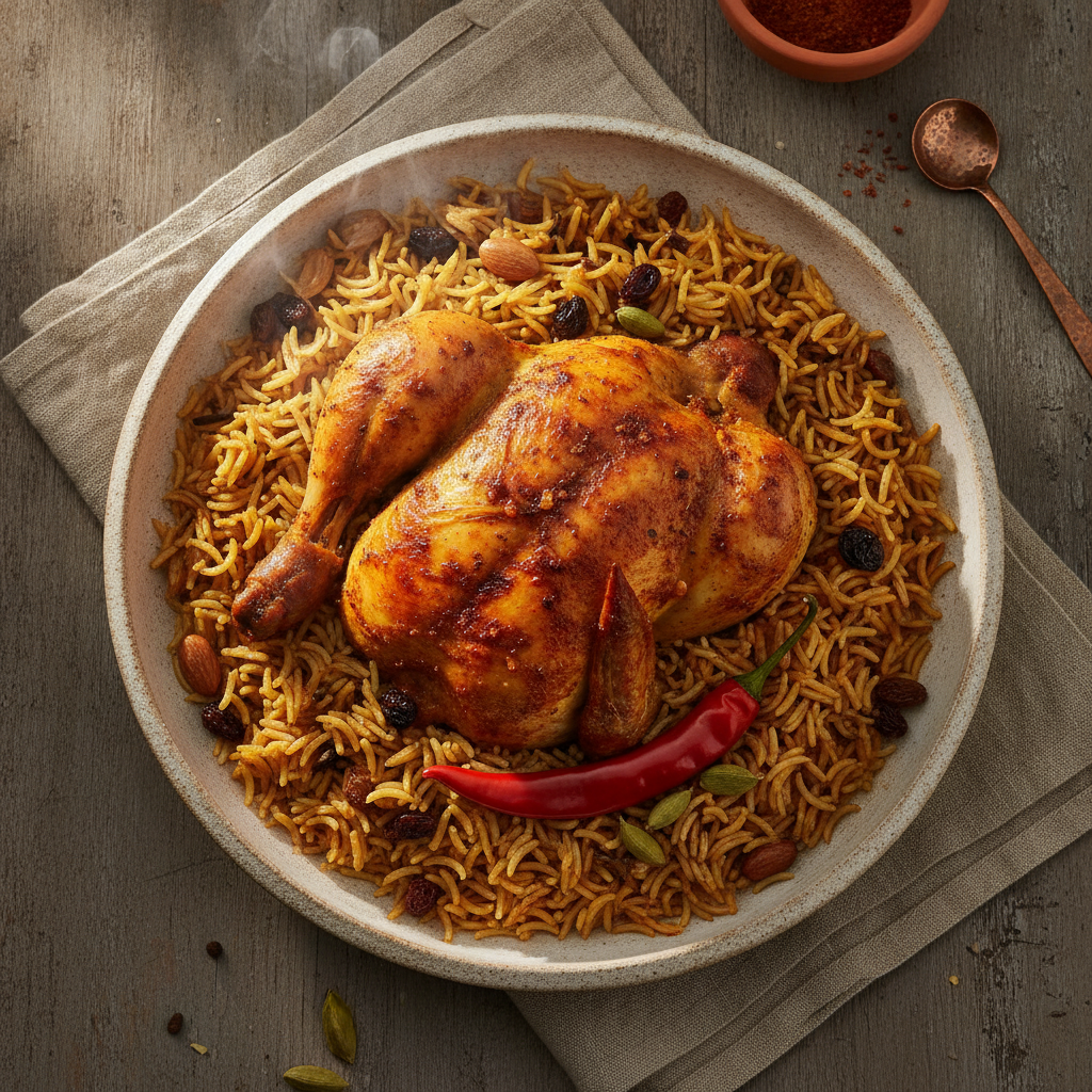 Spiced Chicken and Rice Dish Kabsa