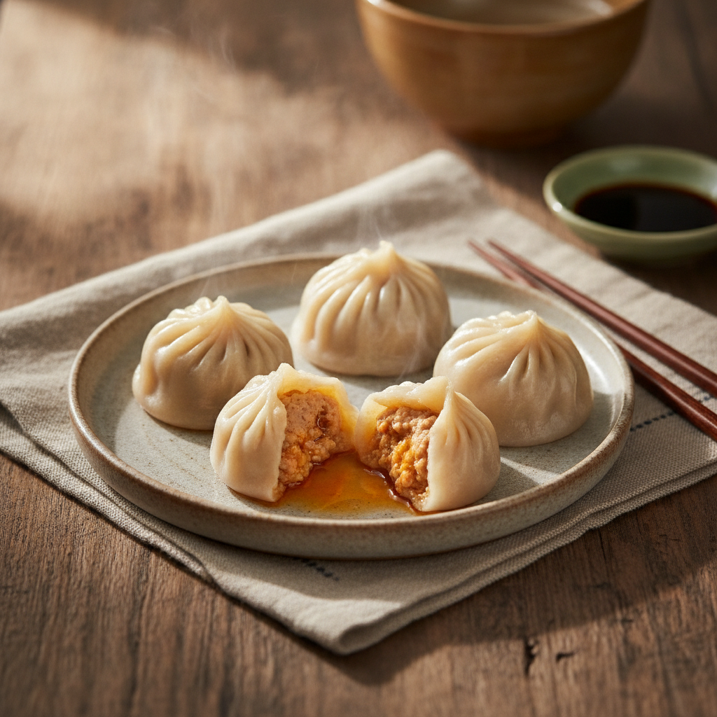 Shanghai Soup Dumplings with Savory Broth Filling
