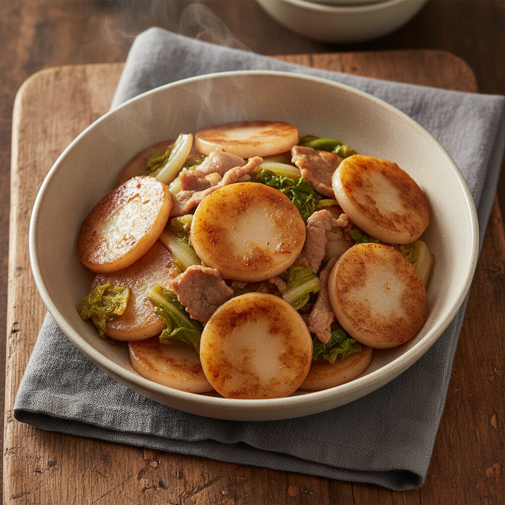 Shanghai Stir Fried Rice Cakes with Pork