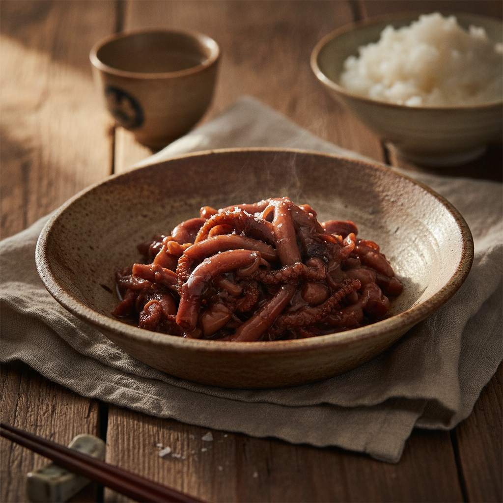 Pungent and Savory Fermented Seafood Delicacy, Often Squid