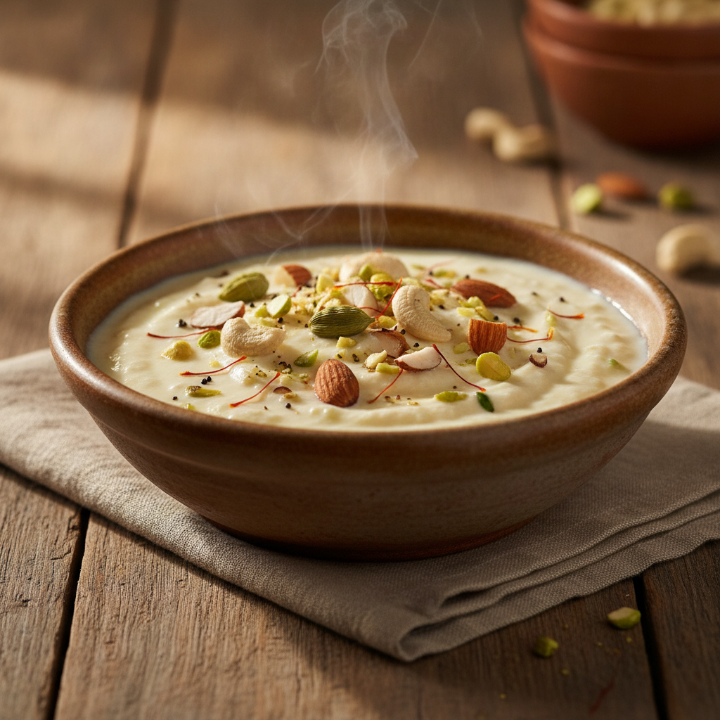 Sweetened Strained Yogurt with Cardamom and Nuts