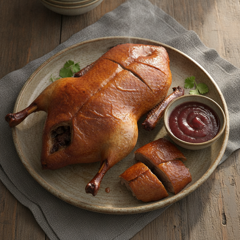 Siu Ngap: Cantonese Roast Goose with Plum Dipping Sauce