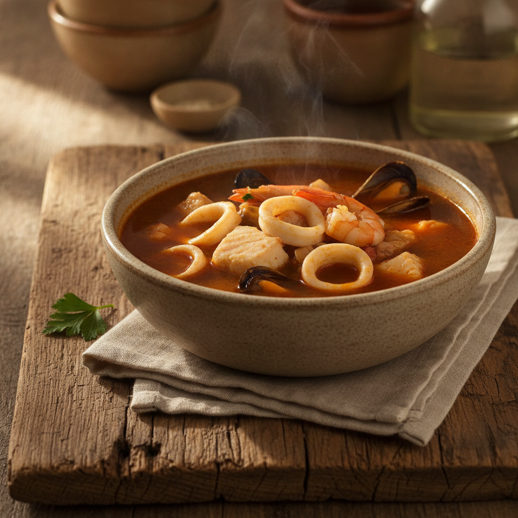 Rich Spanish Fish and Seafood Soup