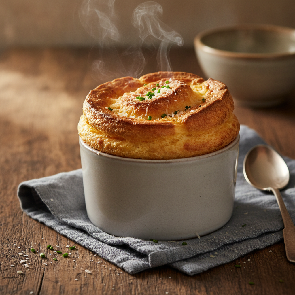 Soufflé au Fromage: Classic savory baked cheese soufflé