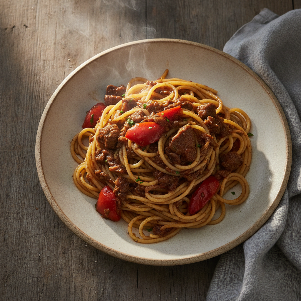 Spaghetti alla Chitarra con Ragù d'Agnello