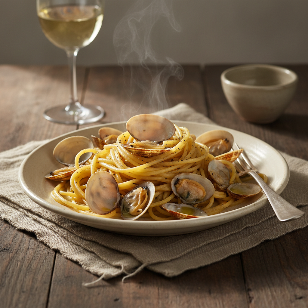 Spaghetti alle Vongole in Bianco — Clams, White Wine, and Nothing Else