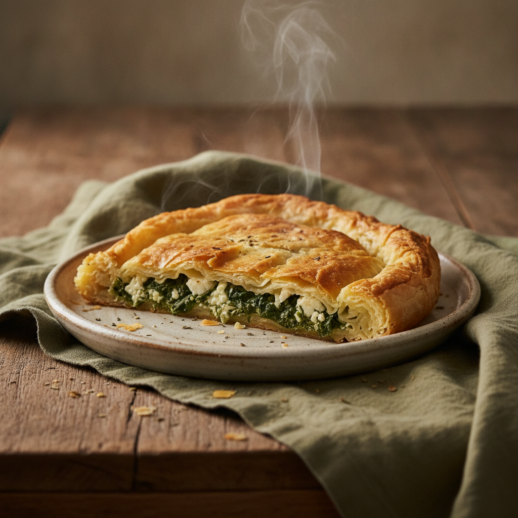 Spanakopita — Spinach and Feta in Buttered Filo