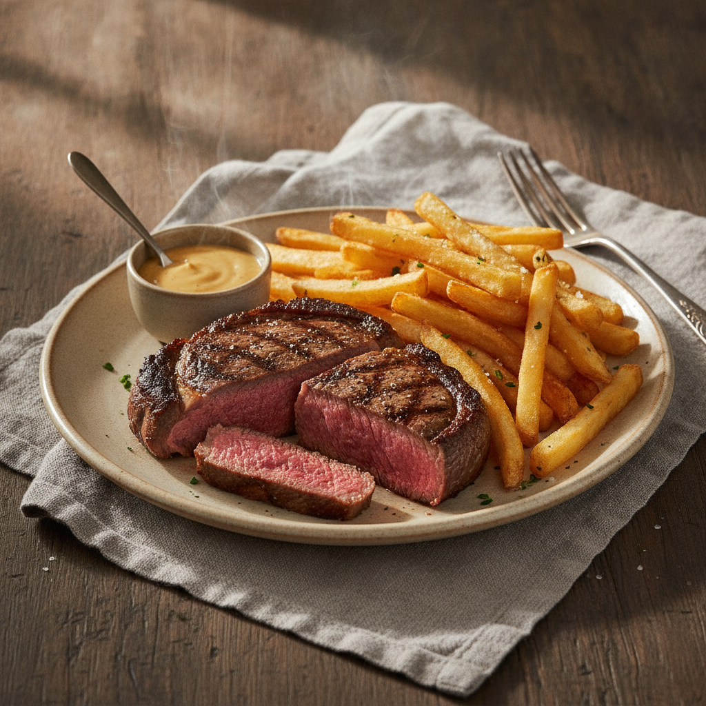 Classic French Steak with Crispy Fries